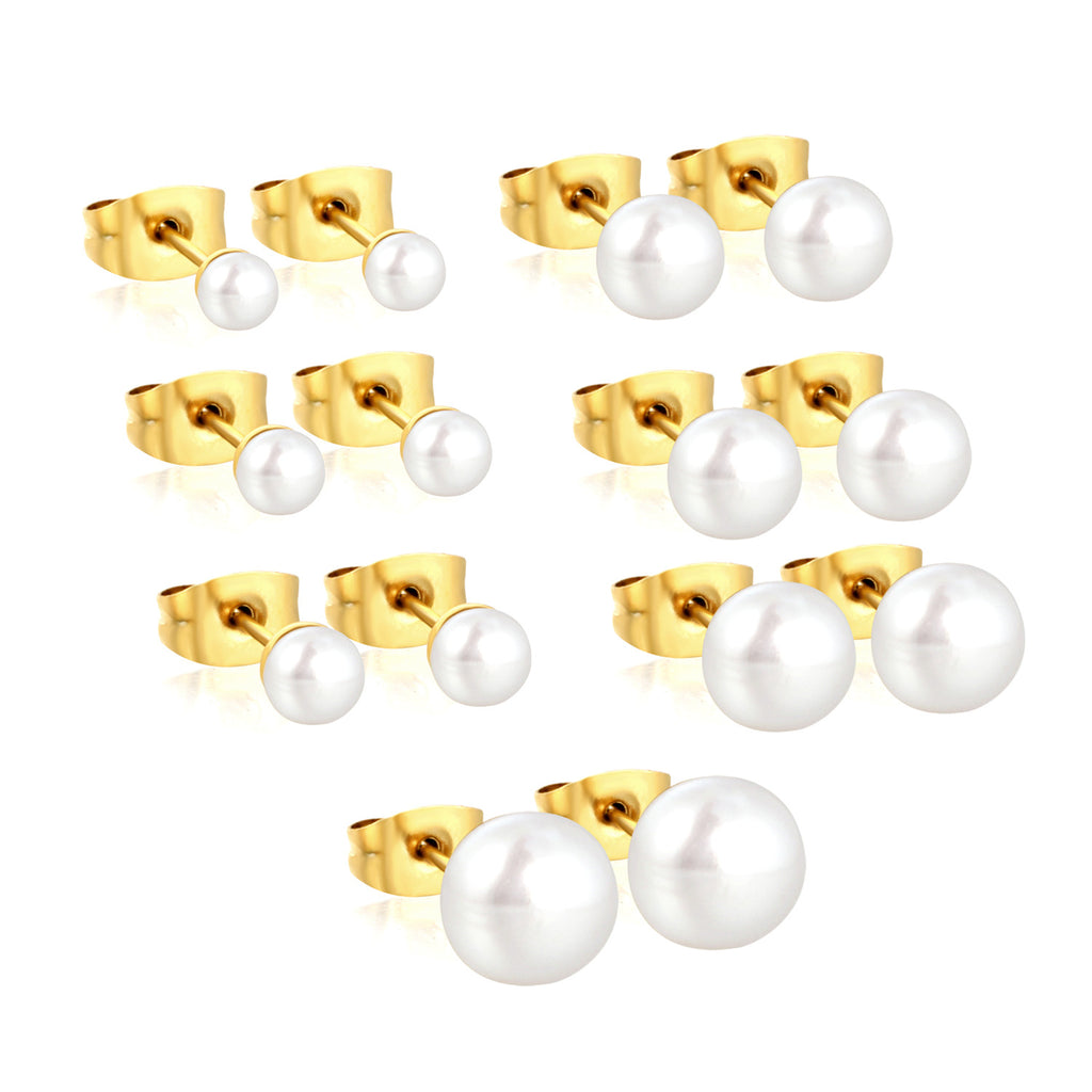 Damen Ohrstecker mit luxuriösen Perlen aus hochwertigem Edelstahl Shop Nory