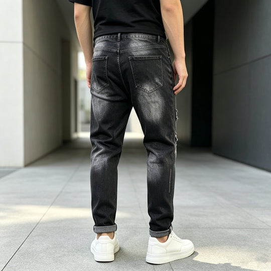 Herren Modische Ripped Jeans mit grafischen Prints Shop Nory