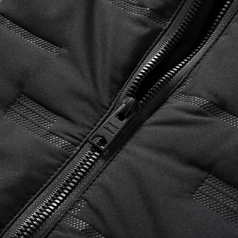 Herren Gefütterte Steppjacke mit Kapuze und geometrischer Steppung Shop Nory