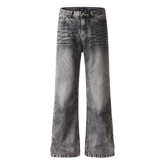Damen weite Cropped-Jeans mit hoher Taille und Used-Effekt Shop Nory