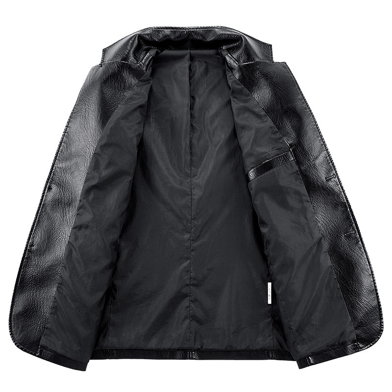 Herren Elegante Kunstlederjacke im klassischen Schnitt Shop Nory