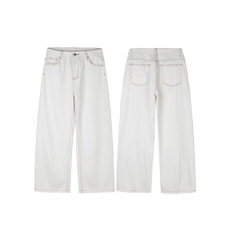 Damen Weite High-Waist Culotte-Jeans mit sichtbaren Kontrastnähten Shop Nory