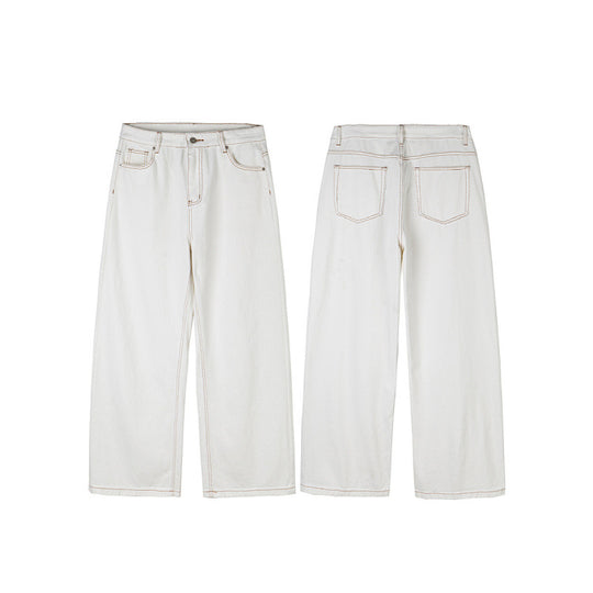 Damen Weite High-Waist Culotte-Jeans mit sichtbaren Kontrastnähten Shop Nory