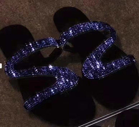 Damen Glitzer-Sandale mit geschwungenen Strass‑Riemen und gepolstertem Komfortfußbett Shop Nory