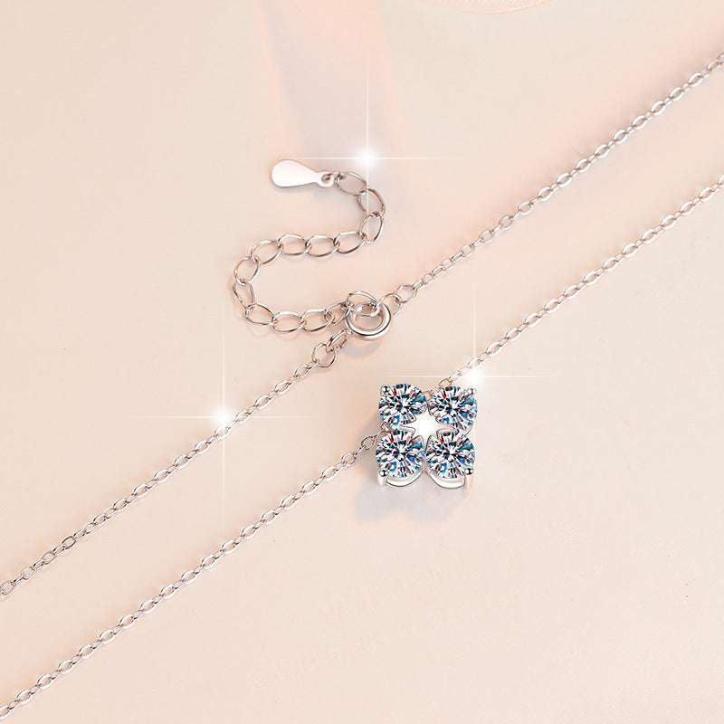 Damen Halskette mit glänzendem Kristall in floraler Anordnung Shop Nory