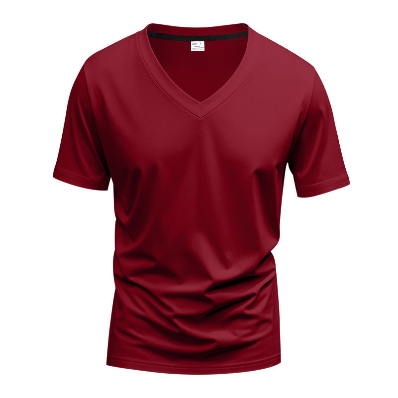 Herren V-Ausschnitt T-Shirt aus atmungsaktiver und schnelltrocknender Baumwolle