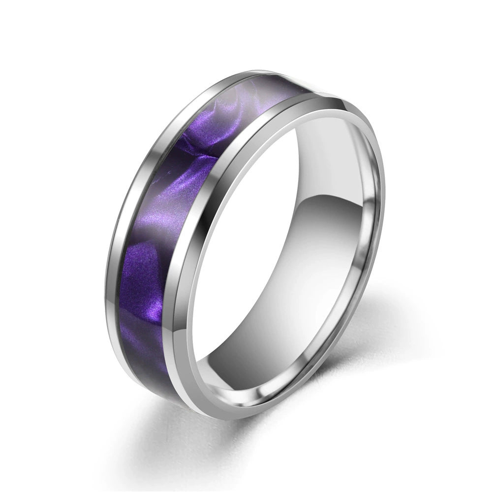 Herren Ring mit glänzendem Design und einzigartiger, farbiger Innenverzierung Shop Nory
