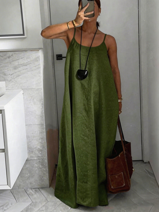 Damen luftiges Leinen-Maxikleid Shopnory