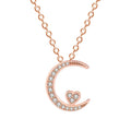 Damen Halskette mit elegantem Halbmond-Anhänger und funkelnden Zirkonia Shop Nory
