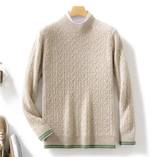 Damen Feinstrickpullover mit Zopfmuster, kurzem Stehkragen und gerippten Abschlüssen Shop Nory