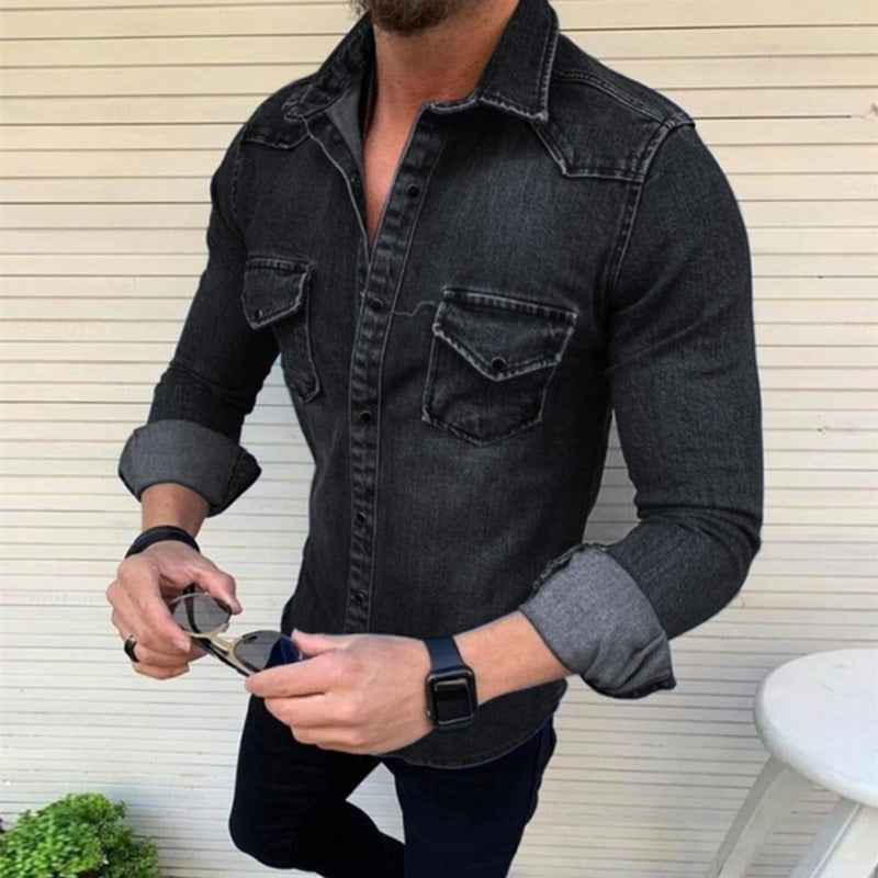 Herren Denim Hemd mit modernem Schnitt und praktischen Brusttaschen