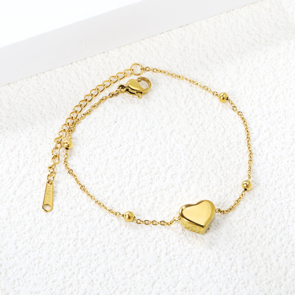 Damen Armband mit herzförmigem Anhänger und verstellbarem Kettendesign Shop Nory