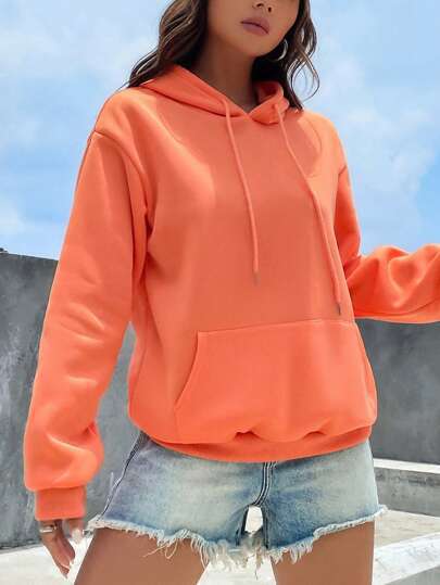 Damen nan cropped Oversize-Hoodie mit tiefer Schulterpartie, Kängurutasche und fleecegefüttertem Innenleben Shop Nory