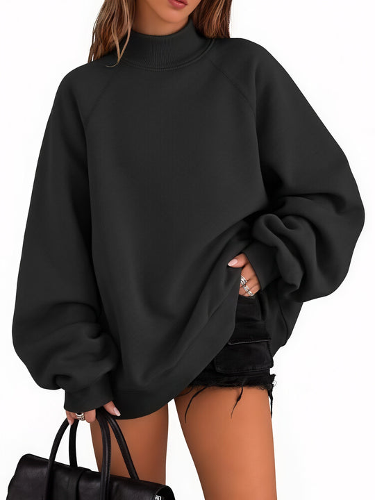 Damen Oversize-Sweatshirt mit Stehkragen und Raglanärmeln Shop Nory