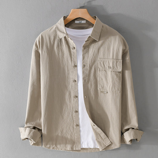 Herren Vielseitiges Baumwoll-Overshirt mit aufgesetzter Klappentasche und entspanntem Schnitt Shop Nory