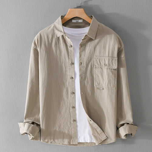 Herren Vielseitiges Baumwoll-Overshirt mit aufgesetzter Klappentasche und entspanntem Schnitt Shop Nory