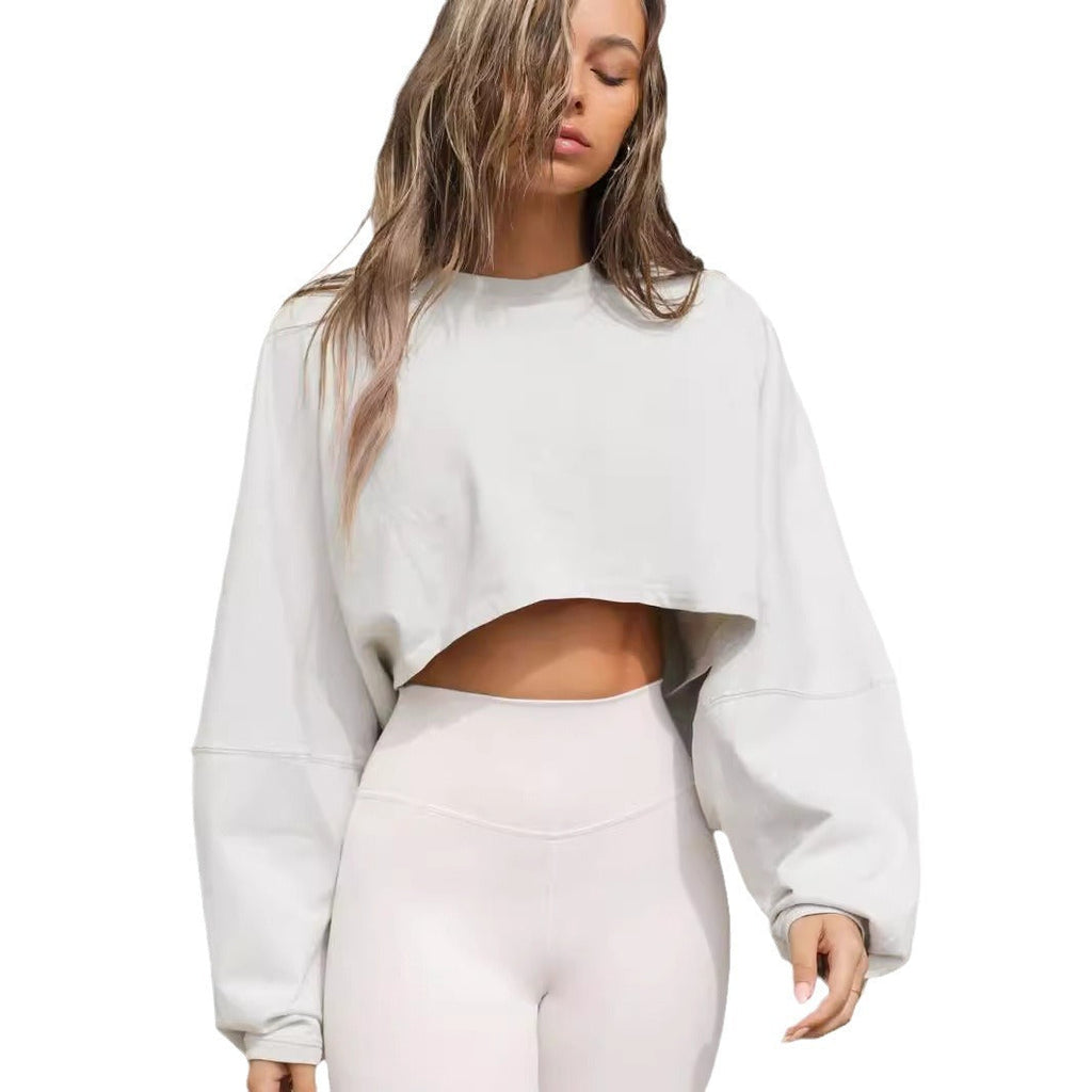 Damen lässiger Crop-Pullover