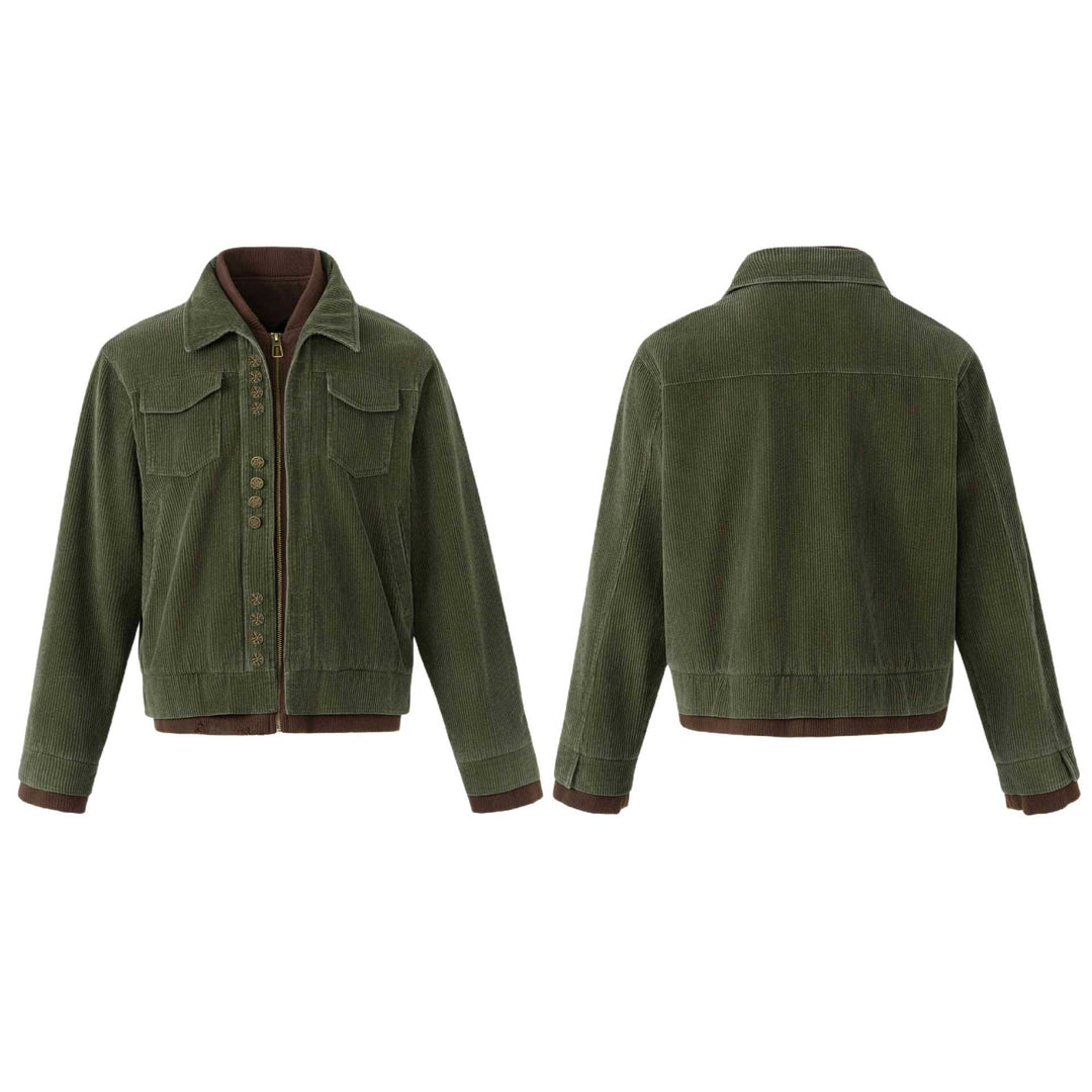 Herren Kurzblouson aus Cord mit dekorischer Knopfleiste und Innenzip Shop Nory