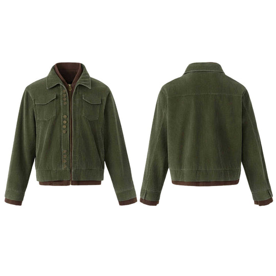 Herren Kurzblouson aus Cord mit dekorischer Knopfleiste und Innenzip Shop Nory