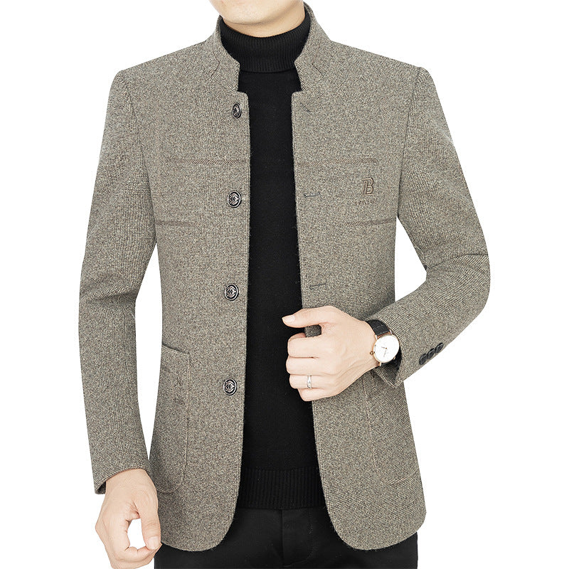 Herren Kurzmantel-Blazer mit Stehkragen und dekorativen Ziernähten Shop Nory