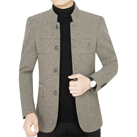 Herren Kurzmantel-Blazer mit Stehkragen und dekorativen Ziernähten Shop Nory
