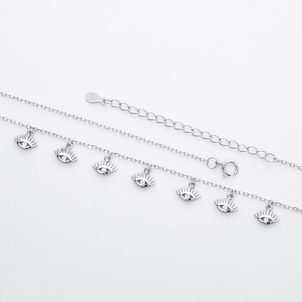 Damen Halskette mit schützendem Augenmotiv aus hochwertigem 925 Sterling Silber Shop Nory