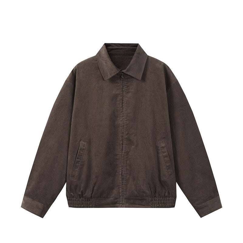 Herren Kastig geschnittene Cord-Blousonjacke mit verdecktem Reißverschluss und elastischem Saum Shop Nory