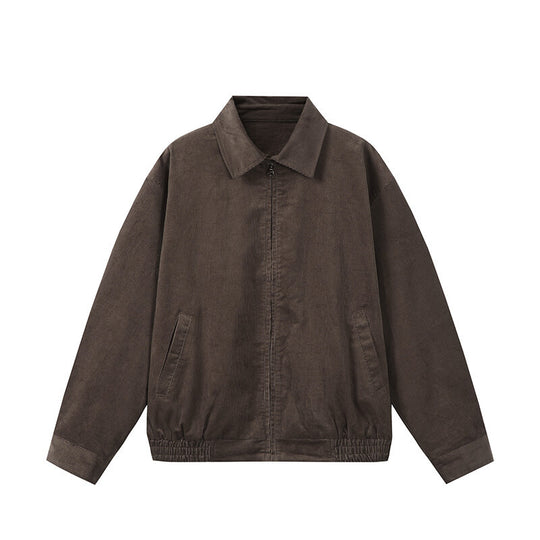 Herren Kastig geschnittene Cord-Blousonjacke mit verdecktem Reißverschluss und elastischem Saum Shop Nory