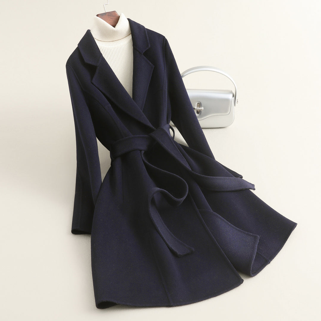 Damen Eleganter Wollmantel mit praktischen Taschen Shop Nory