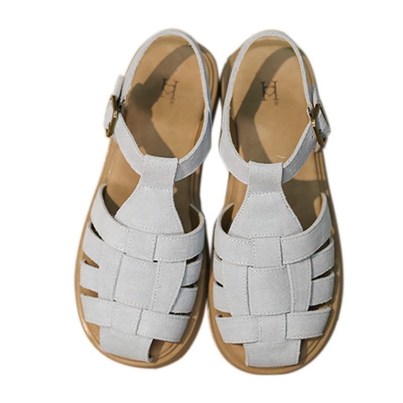 Damen Komfortable und modische Riemchensandalen mit geflochtenem Design