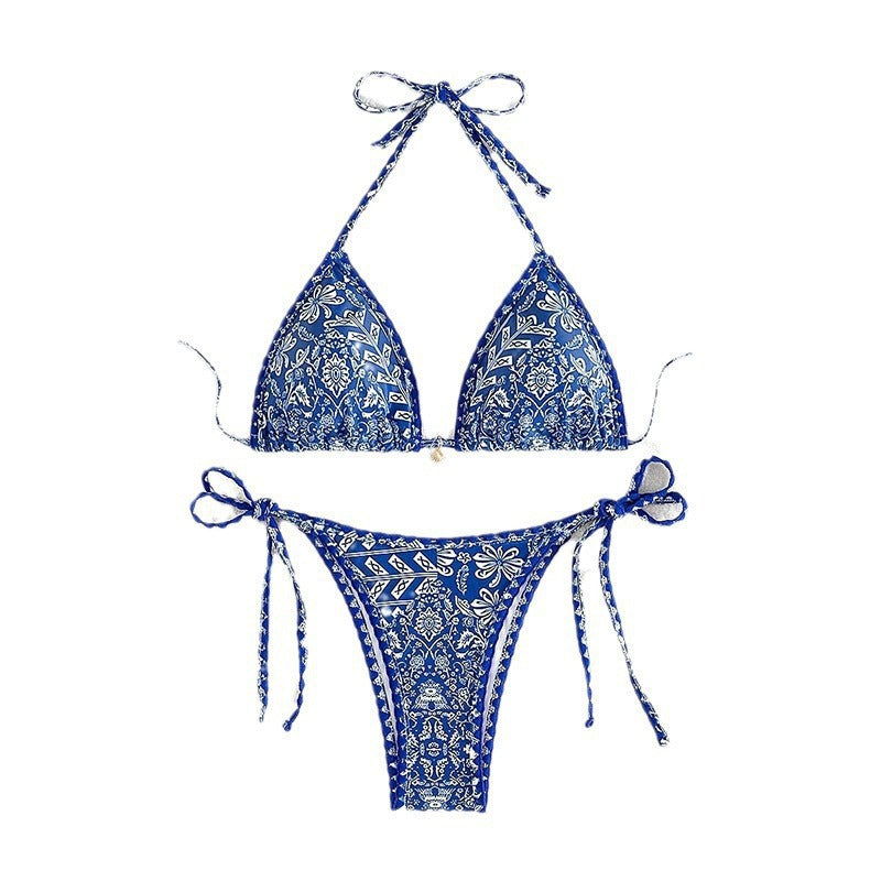 Damen Triangel-Bikini mit verstellbaren Raffungen
