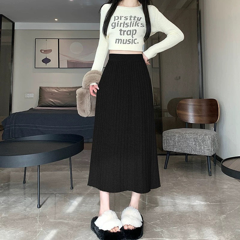 Damen Plissierter Maxirock mit voluminösem Saum Shop Nory