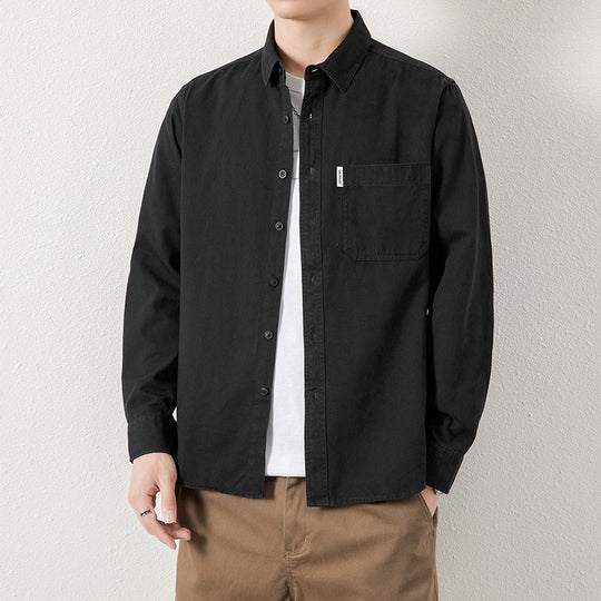 Herren Lässiges Utility-Overshirt aus Canvas mit Brusttasche und verstärkten Nähten Shop Nory