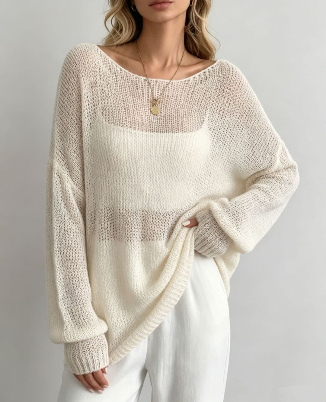 Damen Oversize Strickpullover mit transparentem Mohair‑Effekt Shop Nory