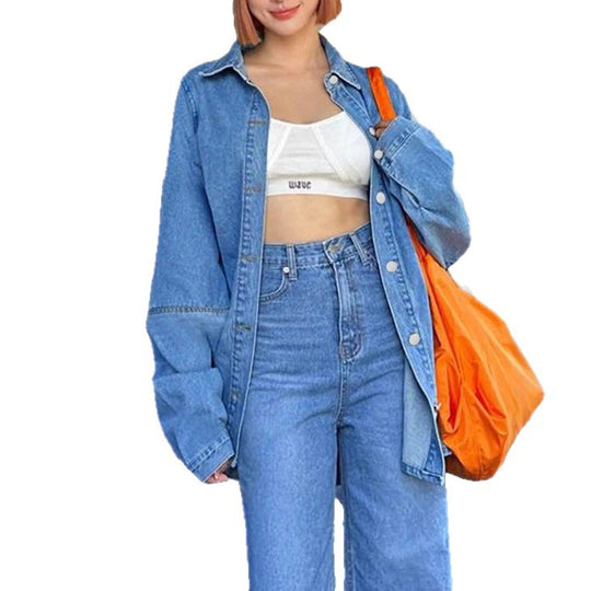 Damen Oversized-Denim-Hemdjacke im Co-Ord-Look mit lockerer Passform Shop Nory