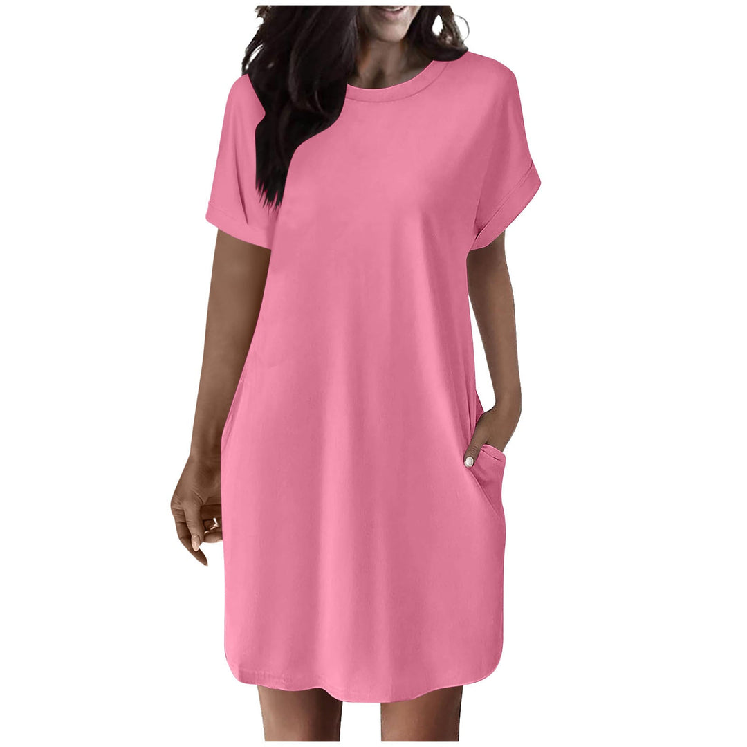 Damen lässiges T-Shirt Kleid mit praktischen Taschen