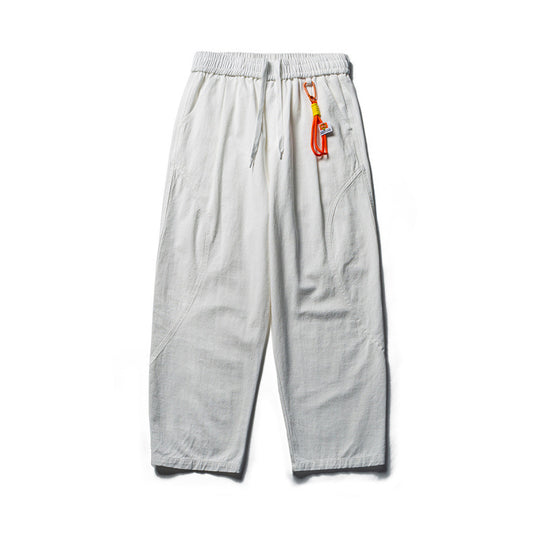 Herren Leichte Loose‑Fit Leinen‑Baumwoll‑Freizeithose mit elastischem Bund, Kordelzug und Utility‑Taschen Shop Nory