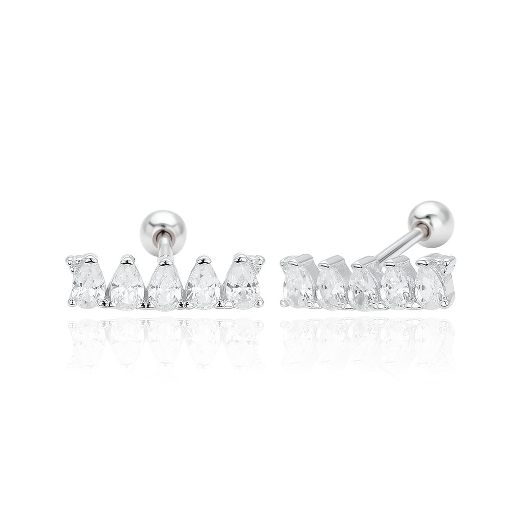 Damen Ohrstecker mit glitzernden Zirkonsteinen aus hochwertigem 925 Sterling Silber Shop Nory