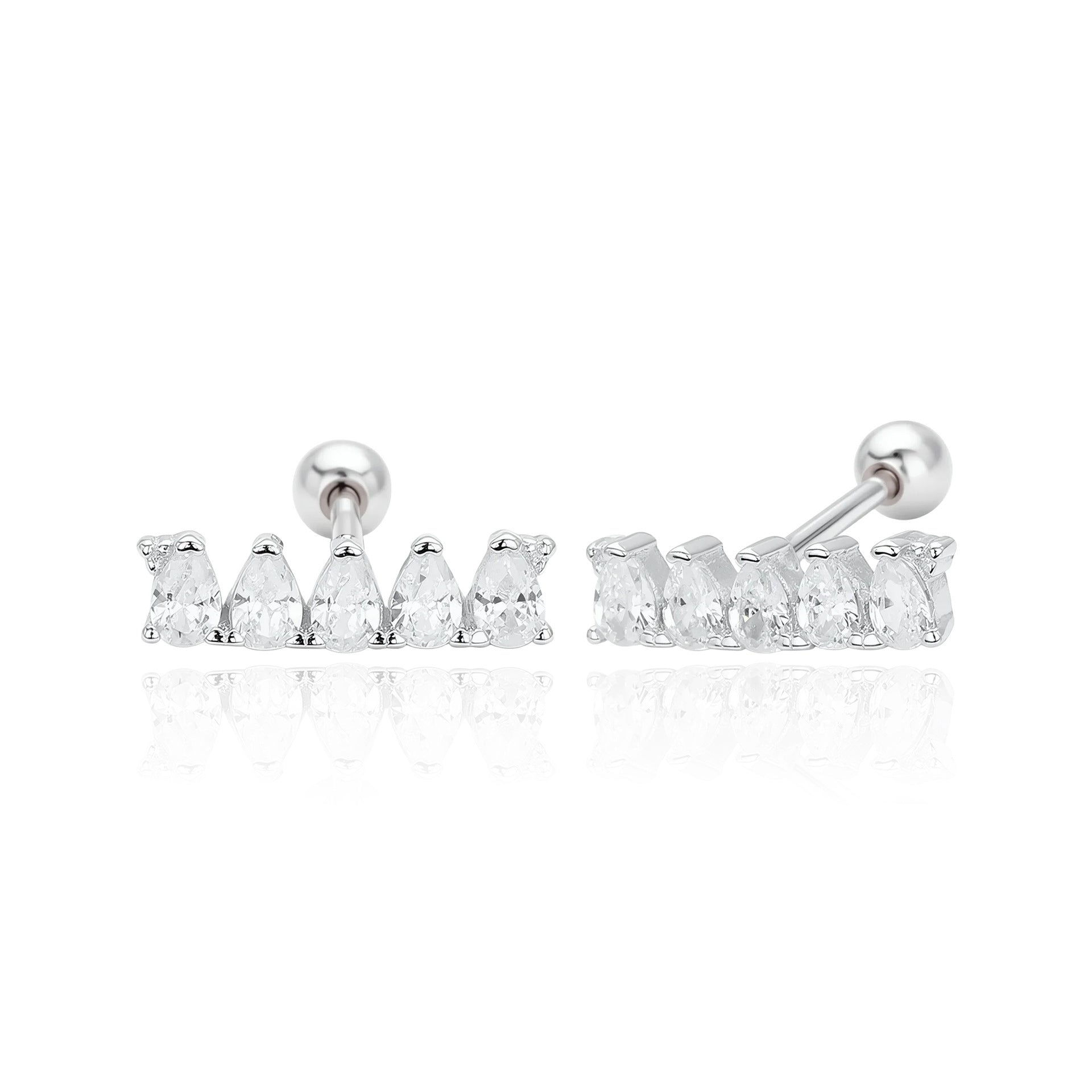 Damen Ohrstecker mit glitzernden Zirkonsteinen aus hochwertigem 925 Sterling Silber Shop Nory