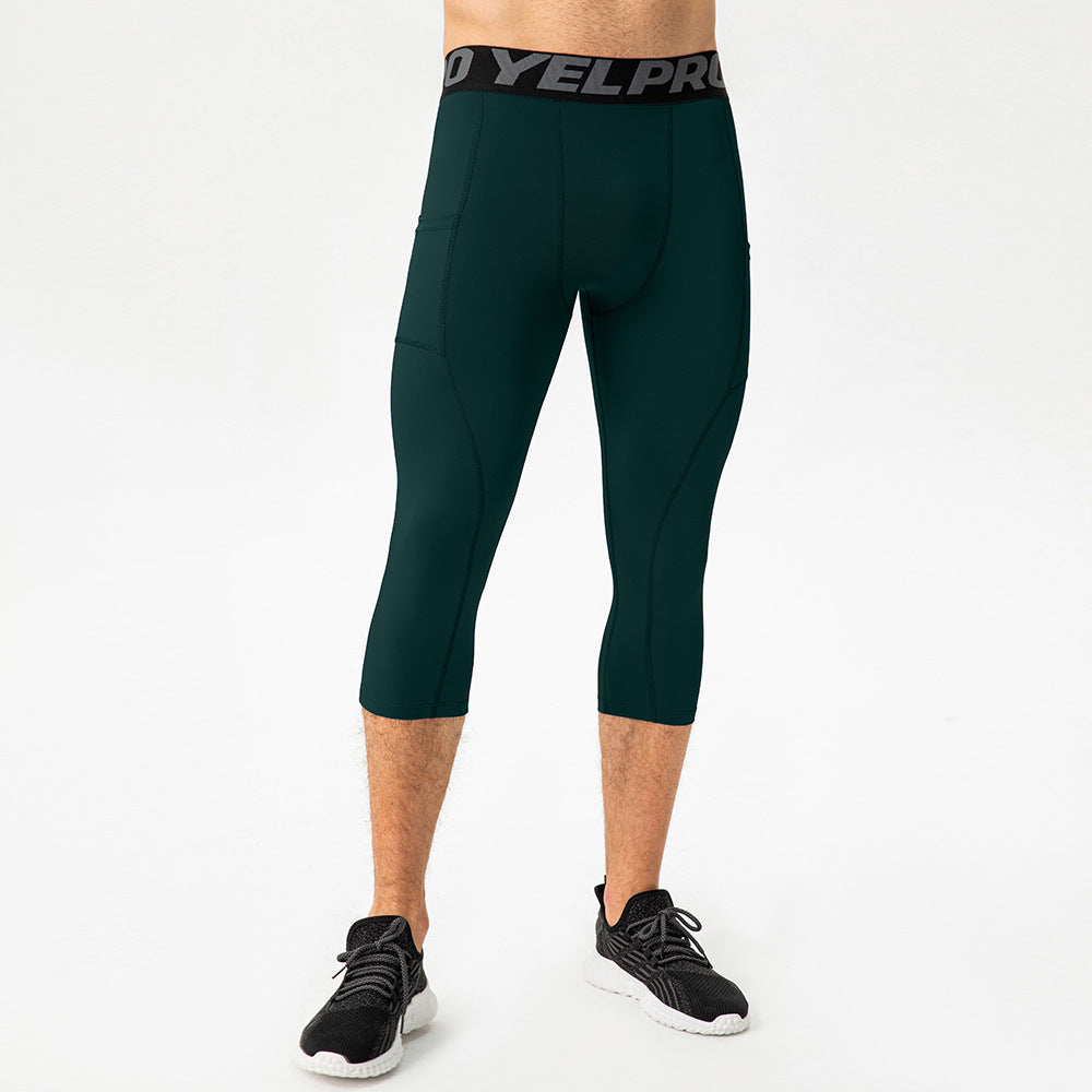 Herren Sportliche Kompressions-Leggings mit praktischen Taschen und atmungsaktiver Technologie
