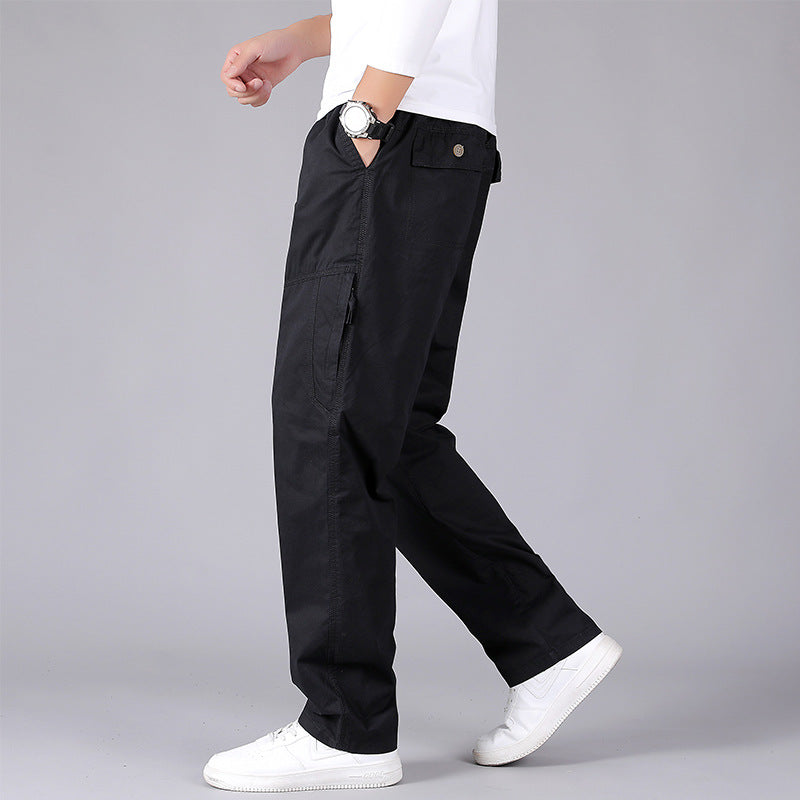 Herren Locker sitzende Cargo‑Hose mit elastischem Tunnelzugbund, Knieabnähern & Reißverschlusstaschen Shop Nory