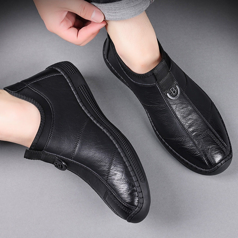 Damen Bequeme Leder Slipper mit elastischem Einstieg Shopnory