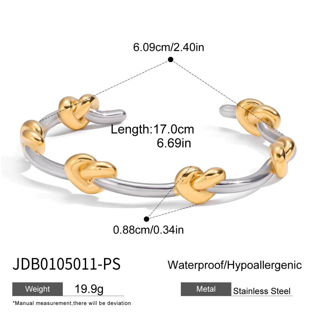 Damen Offenes Armband mit elegantem Knoten-Design aus hypoallergenem Edelstahl Shop Nory