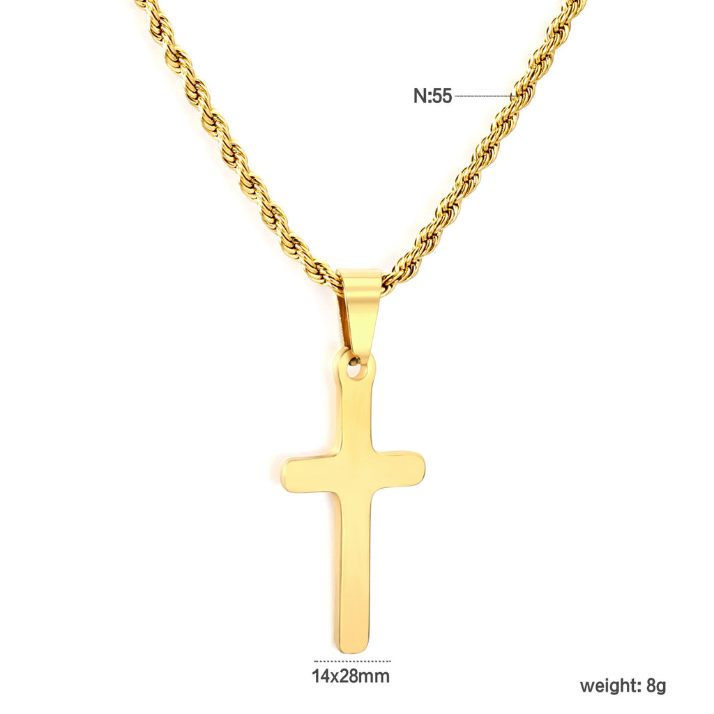 Damen Halskette mit trendigem Kreuzanhänger aus hochwertigem Edelstahl Shop Nory