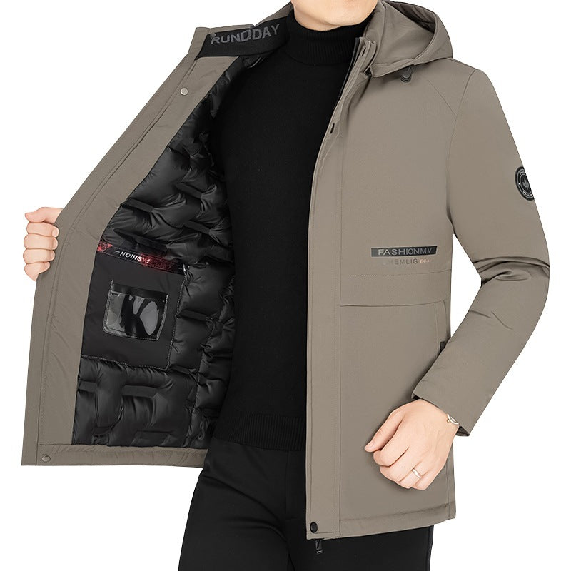 Herren Thermo-Winterkurzmantel mit luxuriösem Kunstfell-Innenfutter und Stehkragen Shop Nory