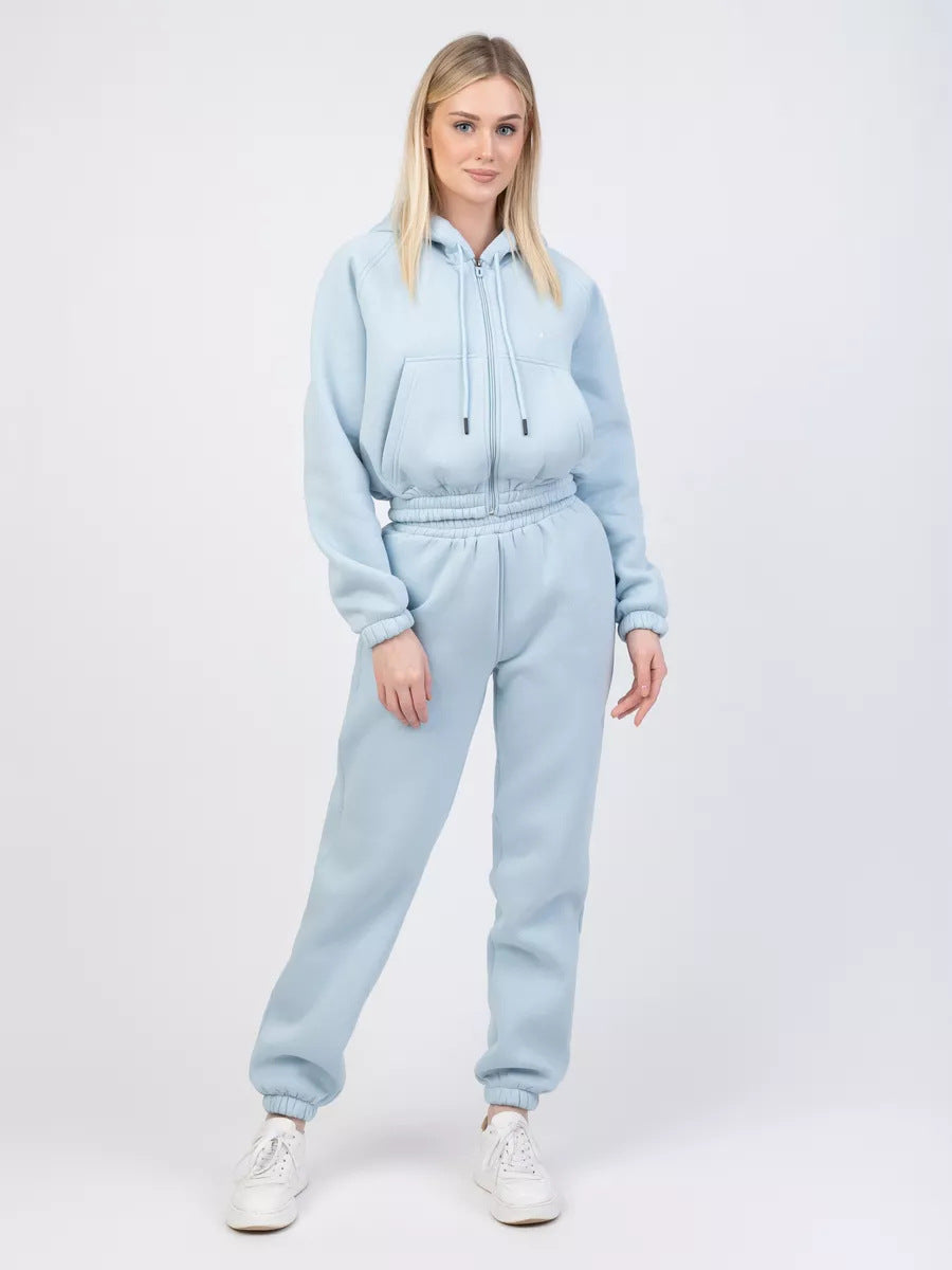 Damen Gekürztes Zip‑Hoodie mit elastischer High‑Waist Jogginghose Shop Nory