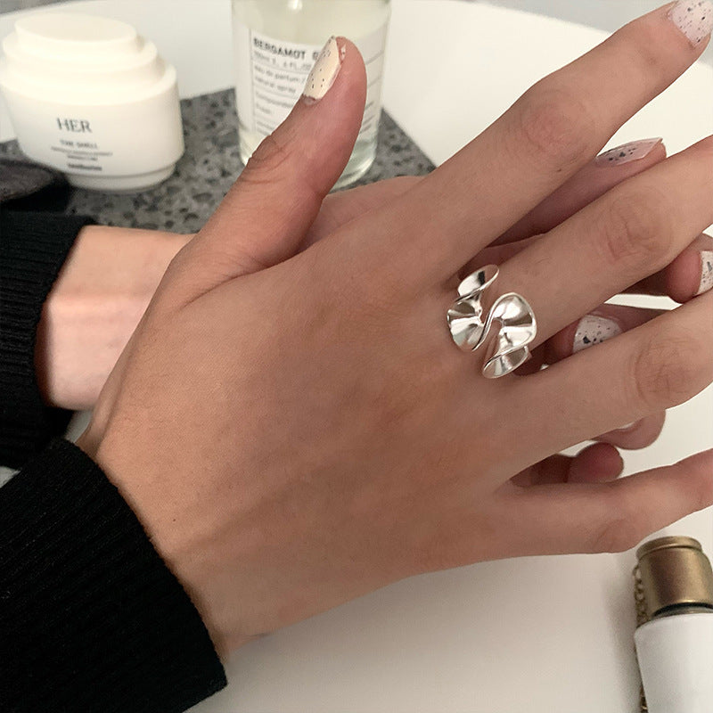 Damen Offener Ring mit kunstvollem, fließendem Design Shop Nory