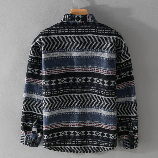 Herren Gestricktes Hemd-Overshirt im geometrischen Muster Shop Nory