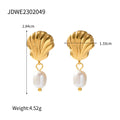 Damen Ohrhänger mit einem eleganten Muschel-Design und Perlenakzenten Shop Nory