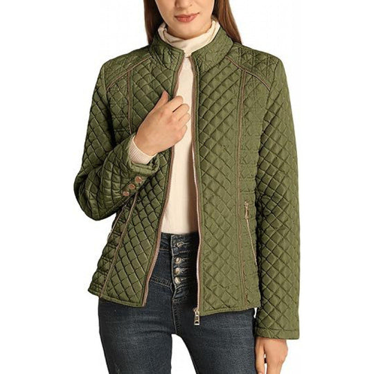 Damen gesteppte Freizeitjacke mit hohem Kragen